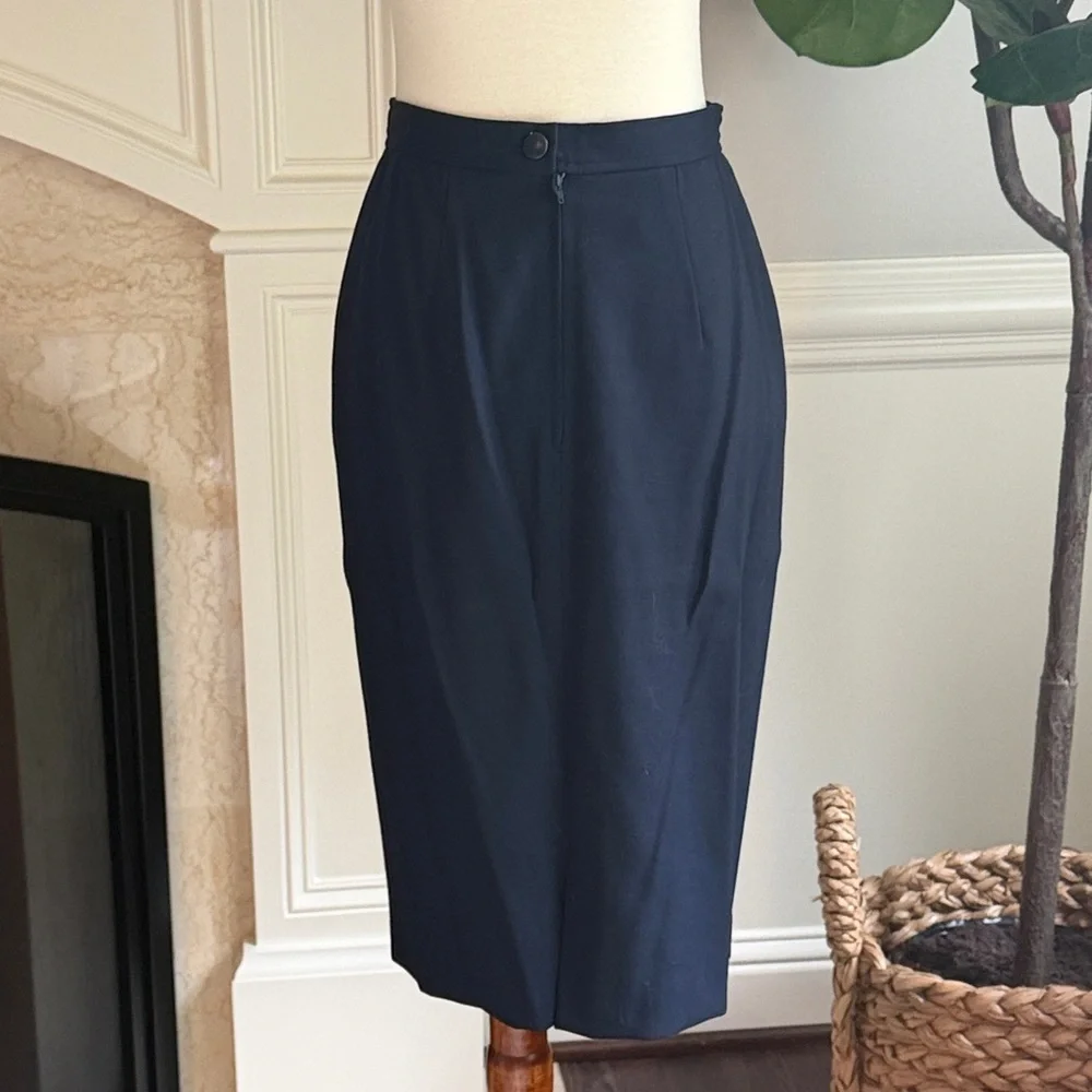 Valentino Navy Midi Pencil Style Skirt NEW NWT